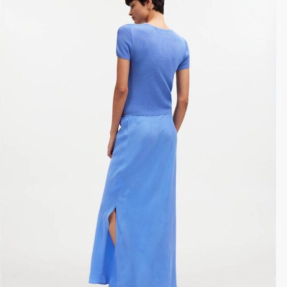 Madewell NQ794 Tie-Waist Maxi Slip Skirt in Cupro Blend NWT size 12 - Picture 3 of 11